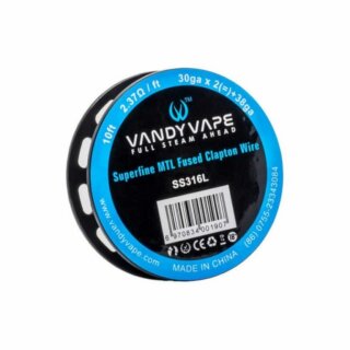 Vandy Vape 3 Meter SS316L Superfine MTL Fused Clapton 30GA*2/38GA Wickeldraht - W2